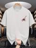 Unisex Crew Neck Tee Paint Brush Splash Ink Minimal Pocket Print Soft Cotton Loose Short Sleeve Summer Casual Male Streetwear Tops