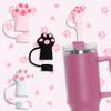 10mm Cute Paw Dust-Proof Silicone Straw Toppers Food Grade Material Straw Cover for Tumbler Cup Animal Cat Dog Lovers Gift