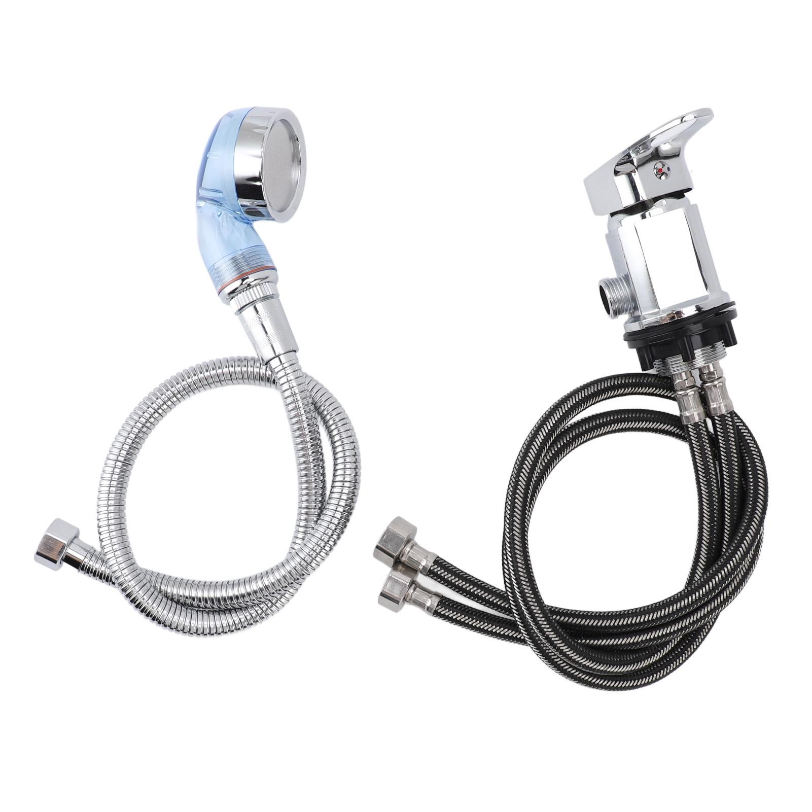 

60cm Square Tap 70cm Shower Hose Large Blue Sprayer Head Salon Shampoo Bed Faucet Dedicated