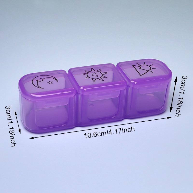

Weekly 21/3 Grids Pill Box Medicine Organizer Black Plastic Storage Box Container Portable Pill Case