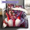 Anime-Muster Bettwäsche Steppbettdecke Set Bettbezug Kissenbezug Heimdekoration Geburtstagsgeschenk (1 Bettbezug + 2 Kissenbezüge, ohne Füllung)