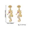 Trendige Sommer Strand Accessoires Kawaii Seepferdchen Statement Ohrringe Gold Farbe Metall Meeresleben Schmuck für Damen Urlaub