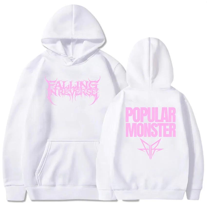 Autumn and Winter Comfortable Soft Men's Trendy Loose Hoodie Falling In Reverse Album Popular Monster Print Adult Sweatshirt