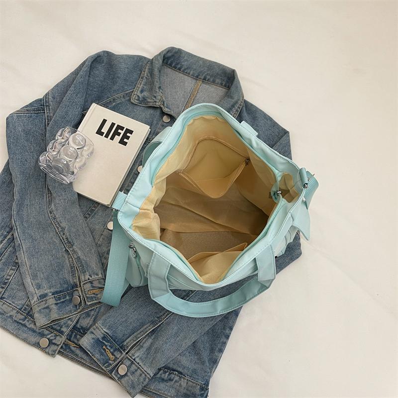 Large Capacity Canvas Bag Women's Transparent Handbag Student's Book Crossbody Tote Bag