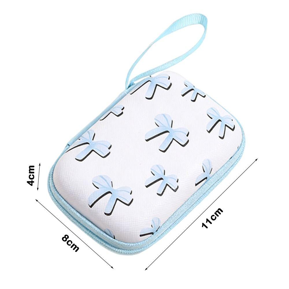 Color Printed EVA Storage Bag Square Shape Cartoon Print Data Cable Storage Protective Cover Anti-collision Headphone Bag