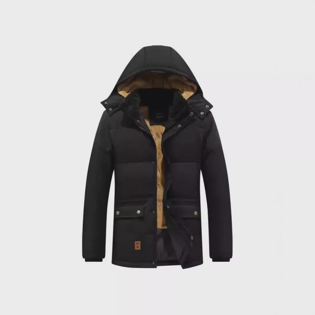 Pánská silná plyšová bavlněná bunda, velká velikost, celoroční teplý ležérní kabát