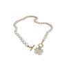 French Retro Pearl Flower Love Necklace Internet Celebrity Light Luxury Temperament Collarbone Chain High Sense Item Decoration