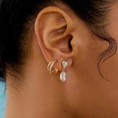 [POPTS] Pink Basic Double Ring Earrings OTE122527EYP