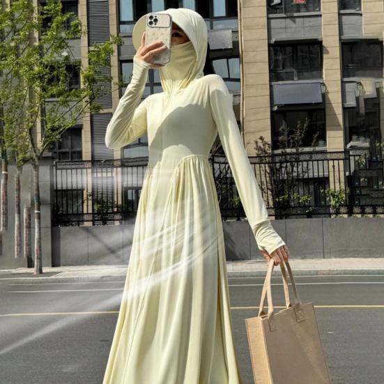 Sunscreen Jacket Women Loose Fit Full Body Sun Protection Clothing Solid Color Zipper Closure Versatile Outdoor Wear