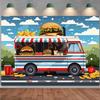 7x5 stop Fotografie food trucku s hamburgery Pozadí pro focení Burger Narozeninová fotostěna