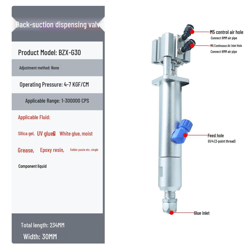 Precision Glue Dispensing Valve 3131 - Back Suction Pneumatic Glue Nozzle