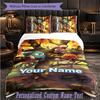 Set de Lenjerie de Pat Personalizat 3 Bucăți Lumea Uimitoare a lui Gumball Husa de Plapumă cu Text Personalizat Set de Fețe de Pernă Cadou pentru Dormitor