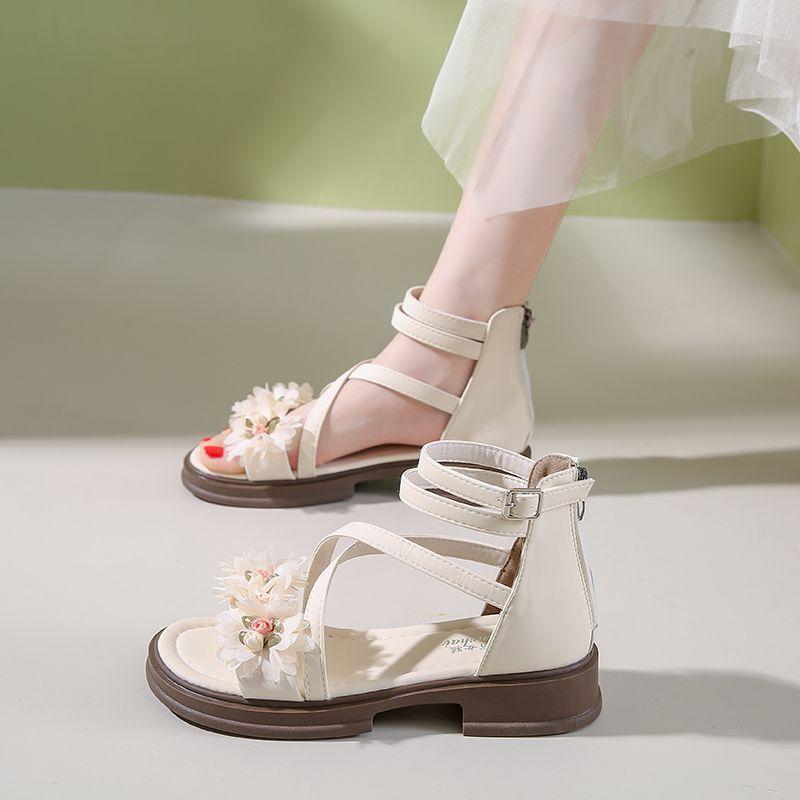 Platform Zip Flowers Summer Woman Shoes 2026 Comfortable High Quality Daily The Best Korea Sandal Vip Trend Sandals for Women