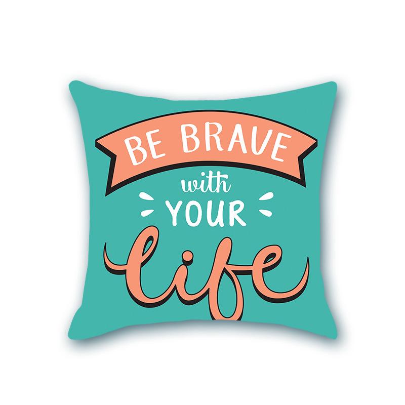 INS Style Faux Soft Throw Pillow Cover - Letter Print Home Decor for Sofa & Living Room