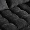 A 142 cm wide 3-in-1 sofa bed with reclining function, seat and back cushions soft as clouds, two lumbar cushions, a shelf and a cup holder