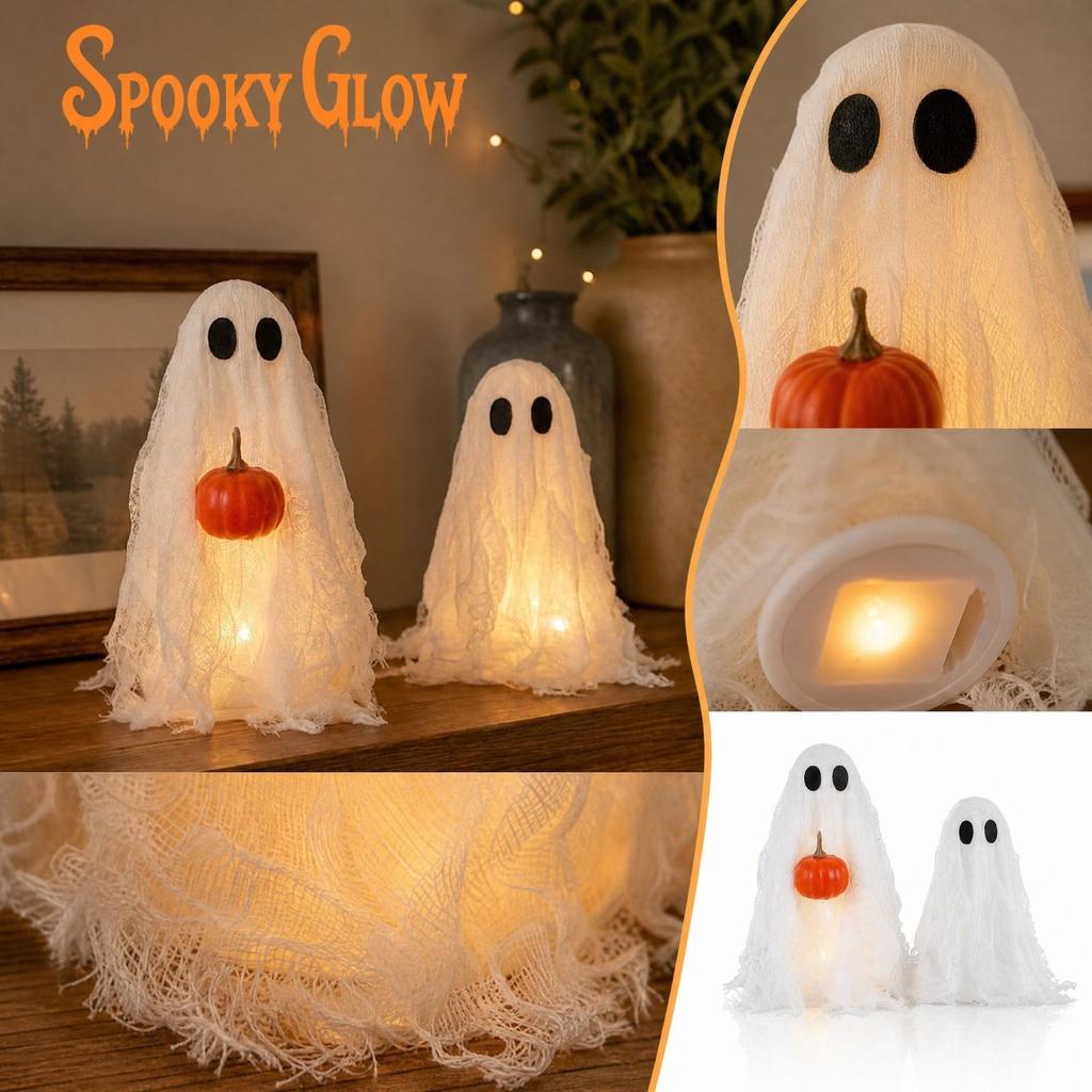 Halloween Party Decorations Witch Pumpkin Colored Mesh Figurines for Festive Home Decor
