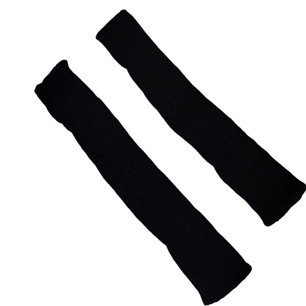 Women's Knitted Wool Long Half-Finger Gloves: Thick Long Arm Sleeves & Warmers for Autumn/Winter