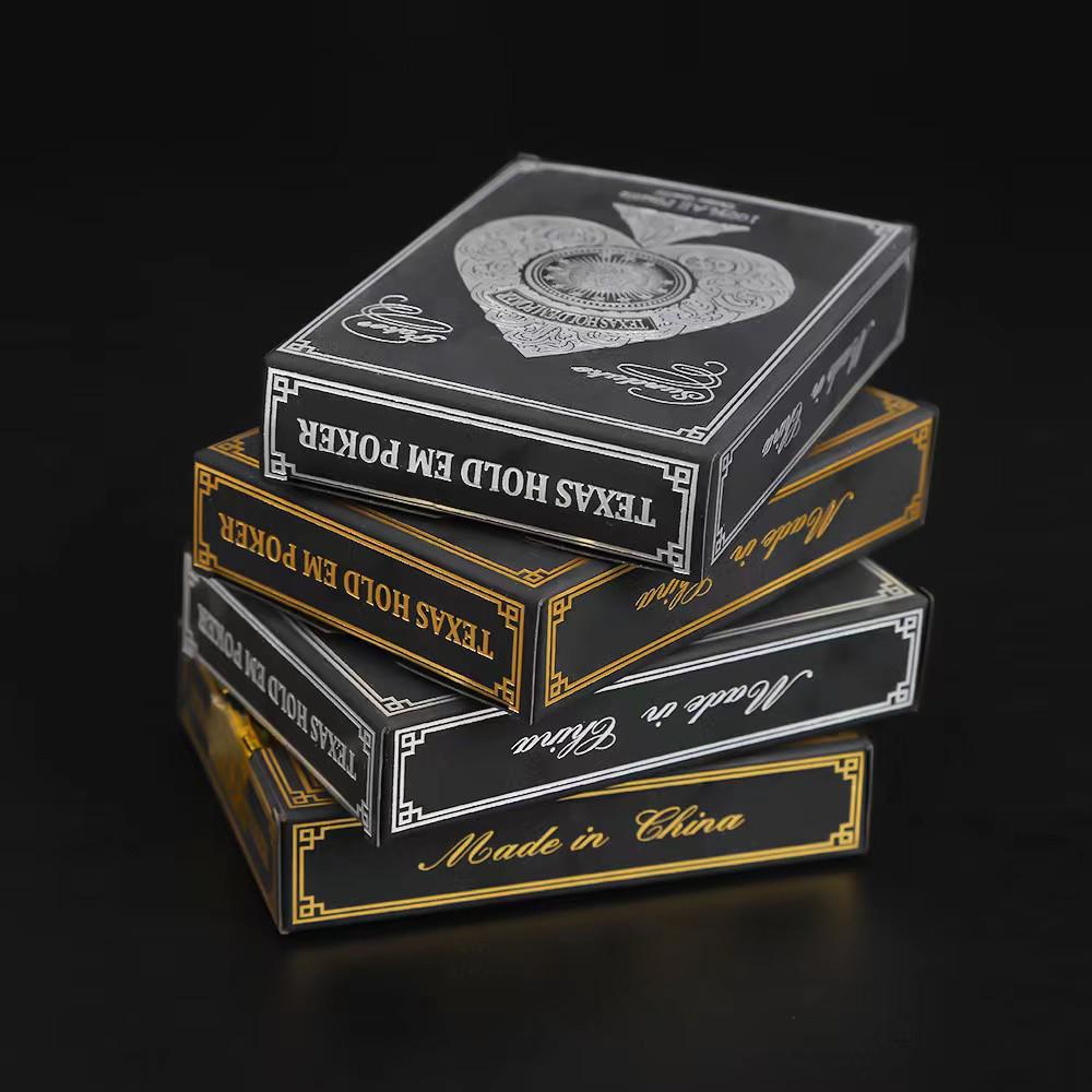 Luxury Texas Hold'em Poker Cards with Gold & Silver Edges in Gift Box Set