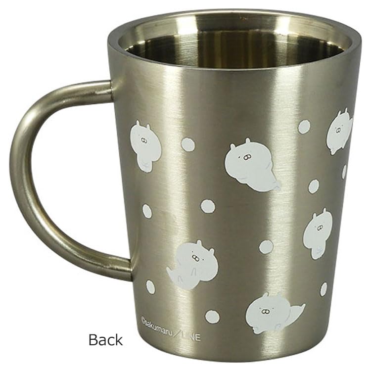LINE CREATERS Sakumaru Usamaru Double-Sided Stainless Steel Mug (360ml) LINE Stamps Hot & Cold Drinks Yamaka Shoten Made In Japan (Processed)