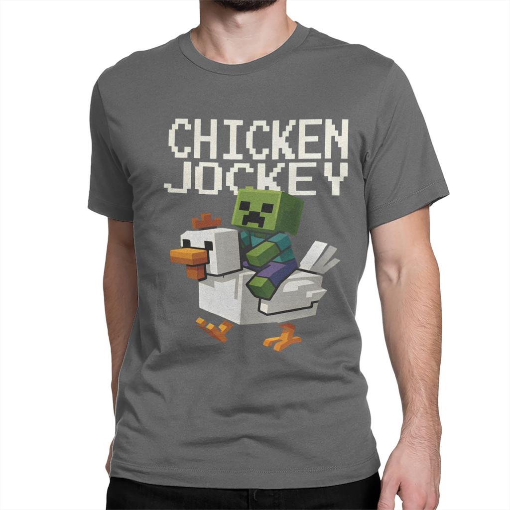 Chicken Jockey Zombie Men Women's T Shirts Game Novelty Tee Shirt Short Sleeve Crew Neck T-Shirt Pure Cotton Gift Idea Clothing