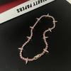 Tooxika Hip Hop Punk Personality Full Diamond Pointed Cone Necklace Street Style Sweet Cool Spicy Girl Collarbone Chain Men And Women Accessories