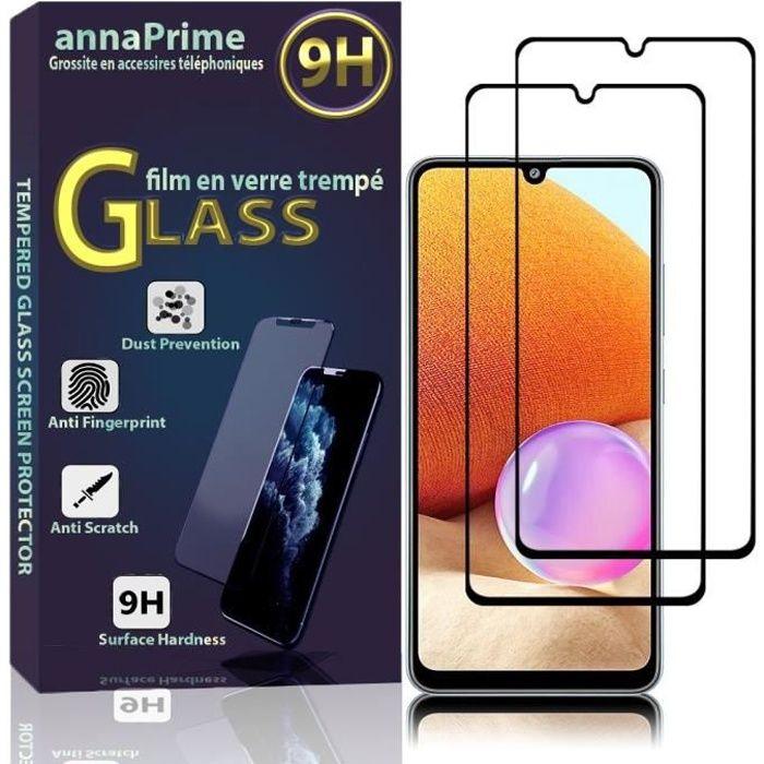 Film de protection d'écran - VCOMP - Samsung Galaxy A32 - Verre Trempé - Pack de 2 - Noir