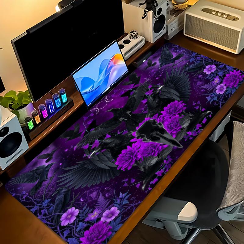 Raven Color Mouse Pad Large Gaming Table Cushion Non-slip Laptop Tablet Big Mousepad XXL Mat Mini PC Playmat With Lock edge