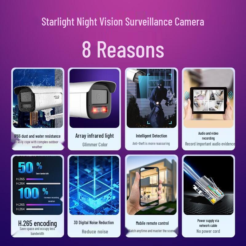 HIKVISION 8MP 4K PoE Starlight IR Bullet Camera