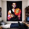 Hanging Tapestry for Wall Decor, Stephen Curry WPAP Geometric Colorful Basketball Vertical Artwork for Dorm Room Decor