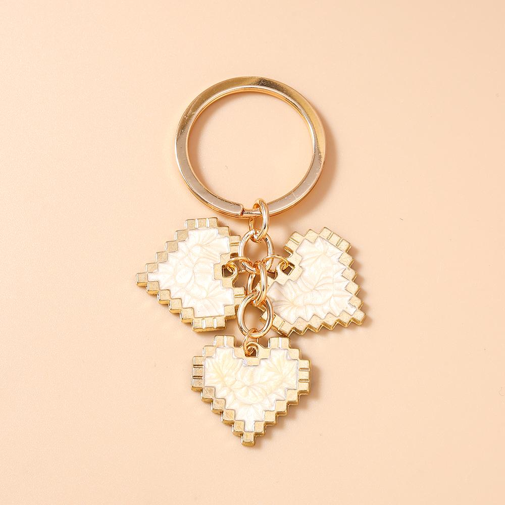 Cute Enamel Love Heart Key Chain Women Girls Key Ring Pendants for Handbag Decor DIY Handmade Key Holder Jewelry Gifts