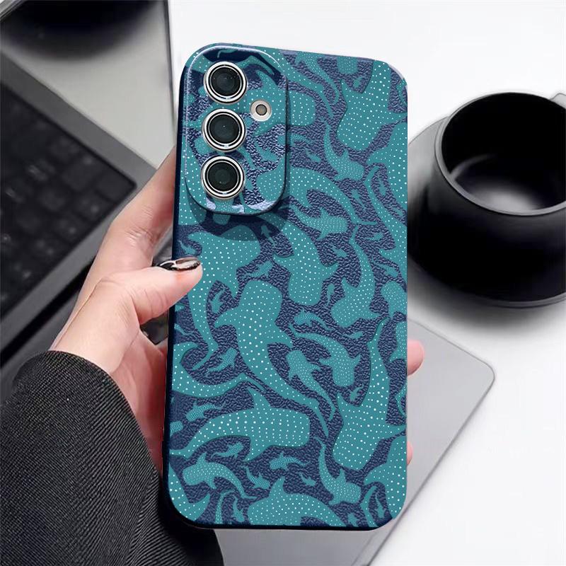 Sommer Meeres-Thema Handyhülle Für Samsung S26 S25 S24 Ultra S23 S22 S21 FE A15 A16 A17 A35 A36 A37 A54 A55 A56 A57 5G Lederstruktur Weiche Hülle