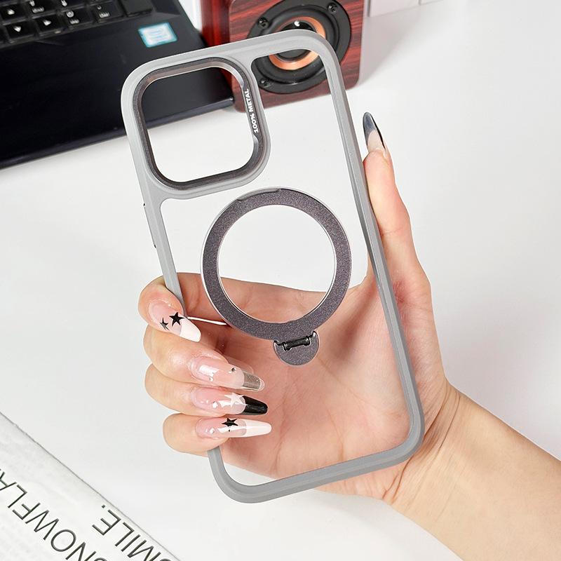 For IPhone 17pm Transparent Protective Case Holder for Apple 16/14 Anti Drop Magnetic Suction All Inclusive Phone Case Ins Style