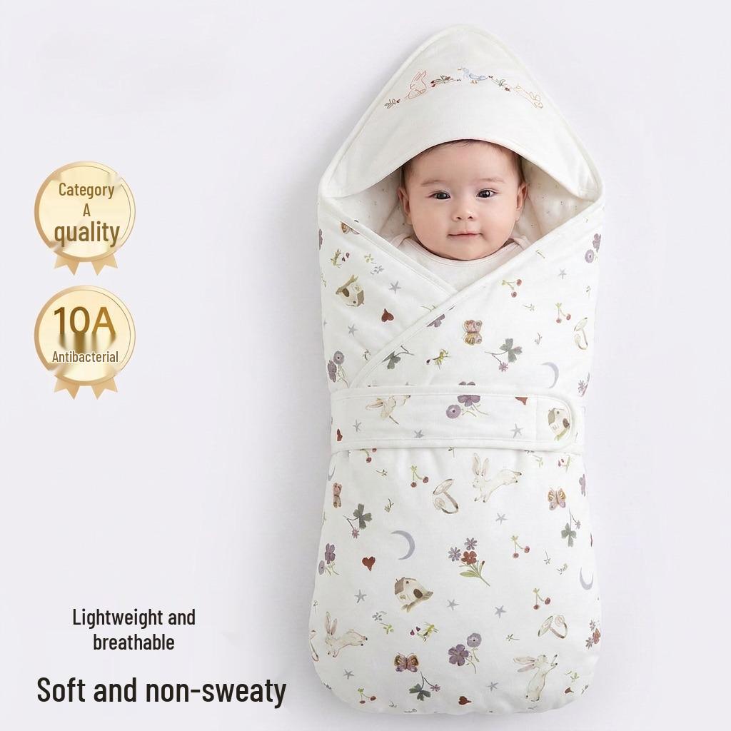 Four-Season Anti-Startle Swaddle: Class A Thickened Cotton Blanket for Newborns