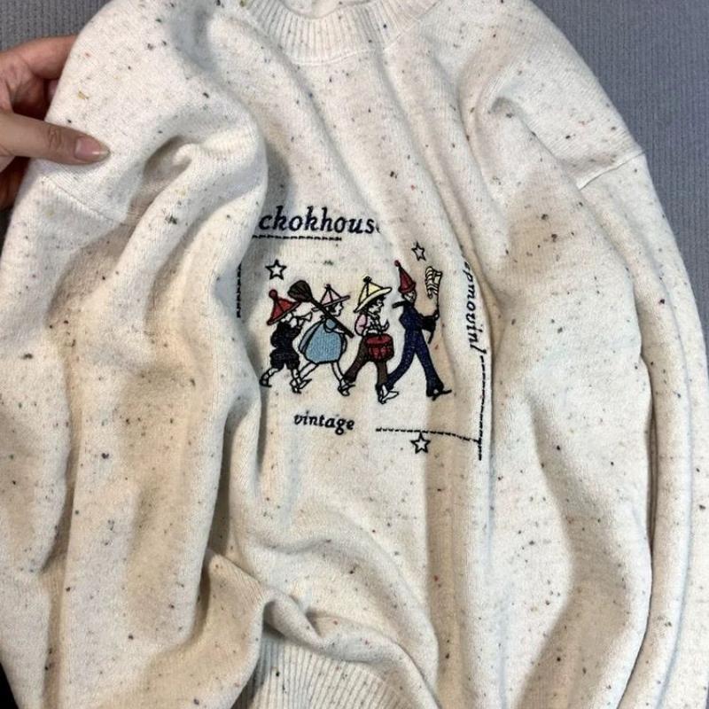 Женский вязаный свитер с рисунком жаккарда в стиле ретро, с круглым вырезом, осенний повседневный универсальный топ в стиле преппи