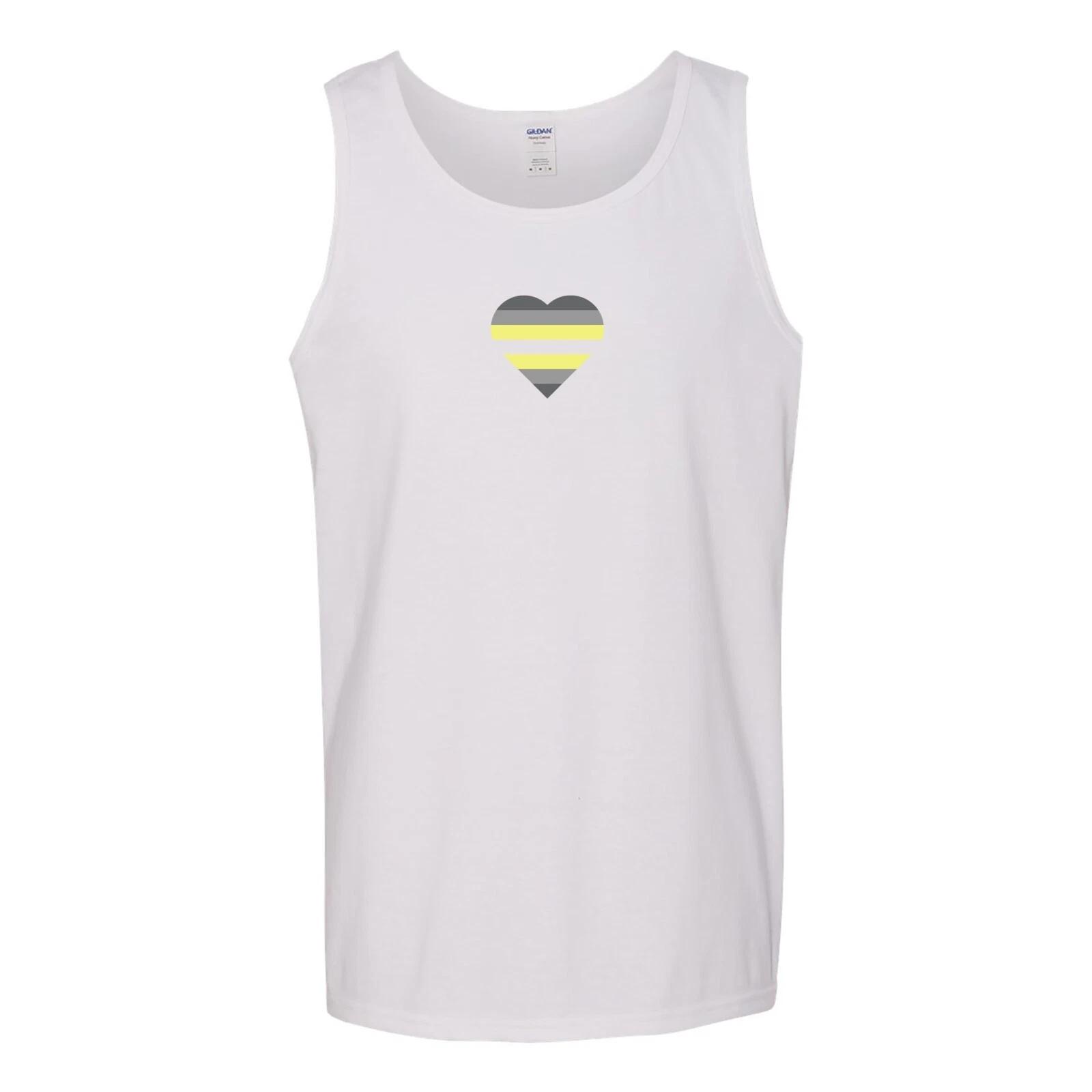 

Demigender Pride Flag Heart - Pride Month LGBTQIA Love Identity Tank - White L