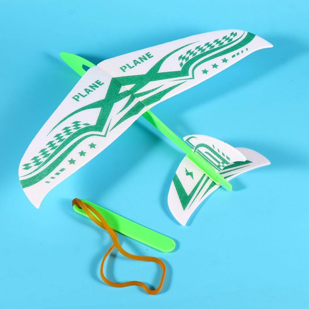 Rubber Bands Power Hand Throw Aircraft Toy Multicolors Foam Plane Flying Glider for Kids Outdoor