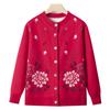 Grandma winter knitted sweater old man velvet cardigan female old lady autumn new clothes mother coat