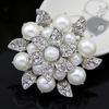 Elegant Flower Rhinestone Imitation Pearl Wedding Bridal Scarf Brooch Pin Gift