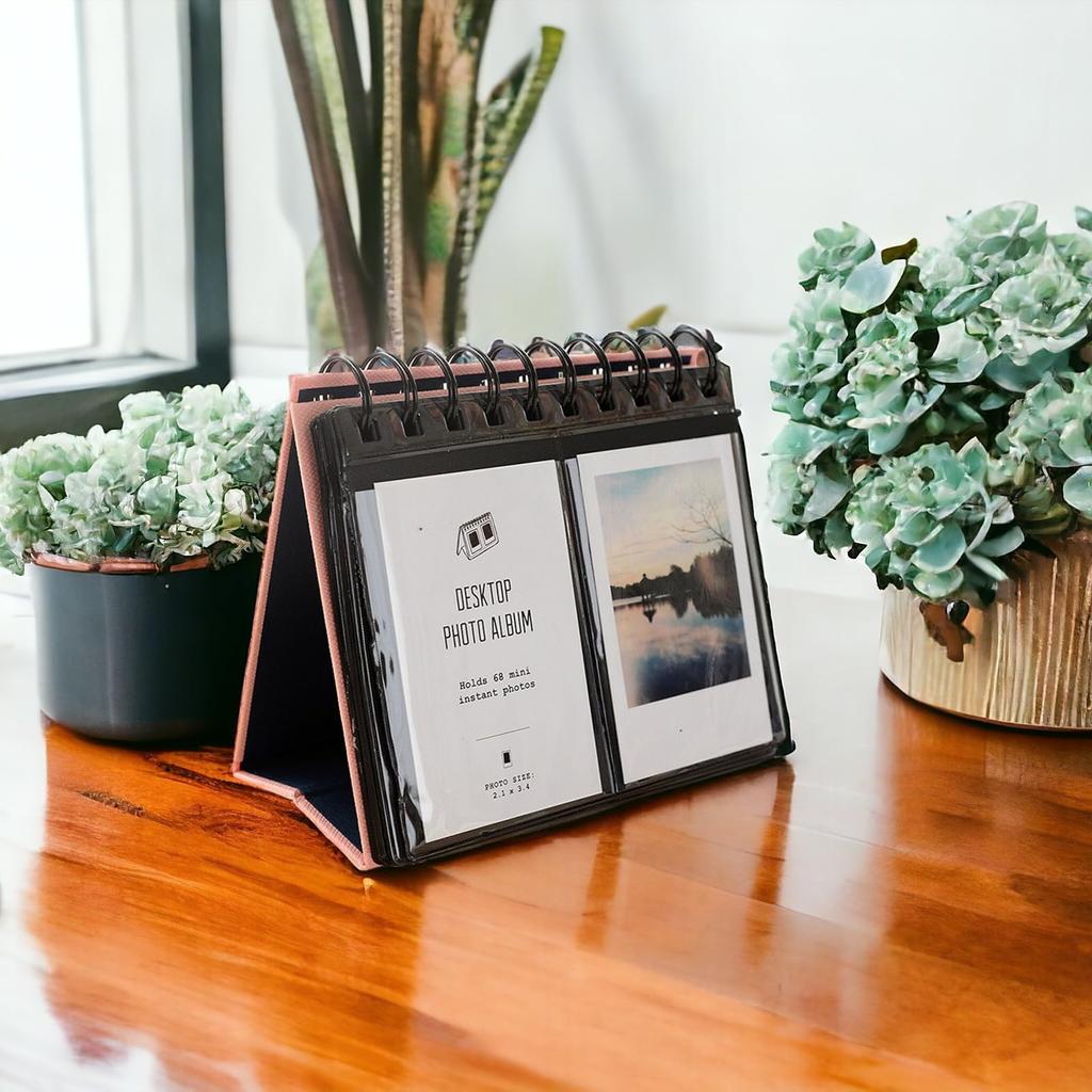 Darkhorse.Inc Album for FUJIFILM "Instax" Stand-Up Pocket Album, Mini Album, 3-inch, 68 Photos - Pink