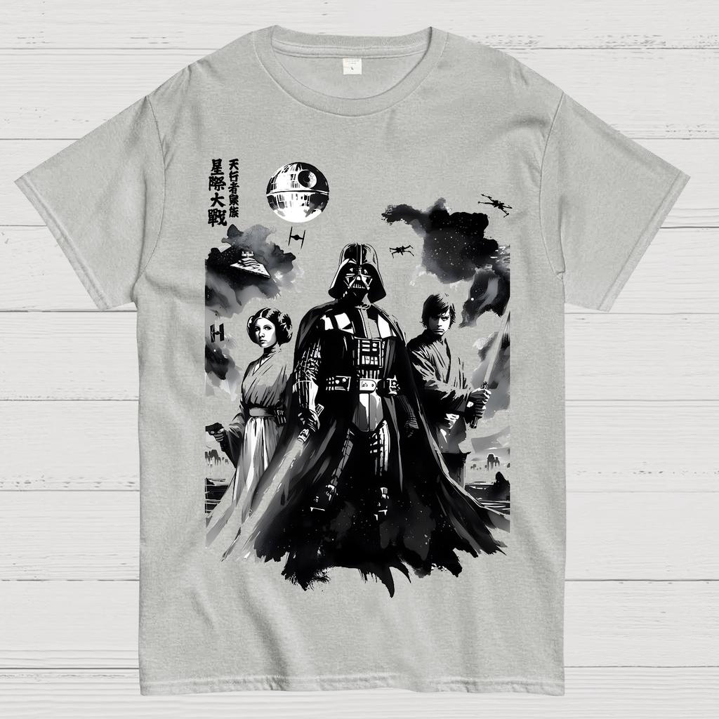 Skywalkers Sumi-e Unisex 100% Cotton Summer Casual Cool Loose T-Shirt