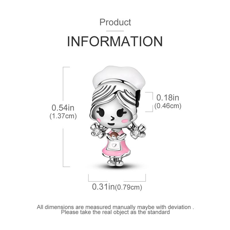 New 925 Sterling Silver Pink Series Scissors Dancing Skirt Buttons Pendant Love Beads Bags Charms Fit Bracelets DIY Jewelry Gift