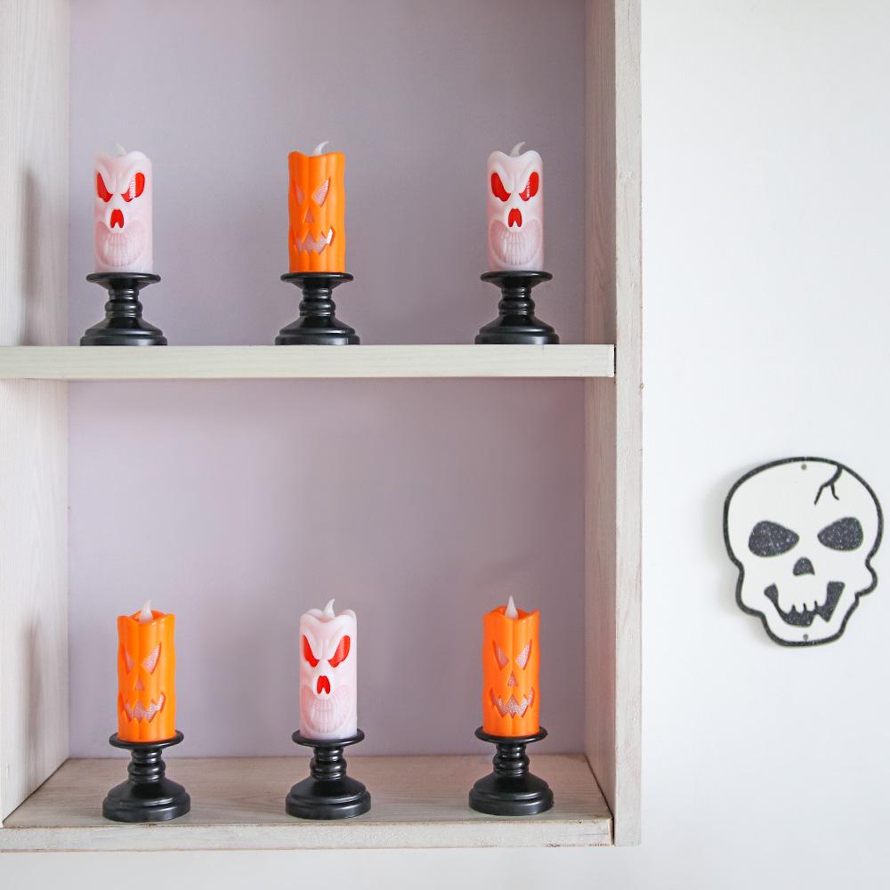 LED Pumpkin & Skull Halloween Candle Holder Lamp