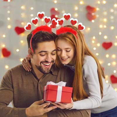 Heart Headband Cute Red Heart Shape Headband Festival Party Accessories Photo Props Hair Decor for New Year Wedding