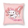 Axolotl Baby Ate My Siblings Square Pillowcase Polyester Linen Velvet Creative Decor Throw Pillow Case Sofa Seater Cover