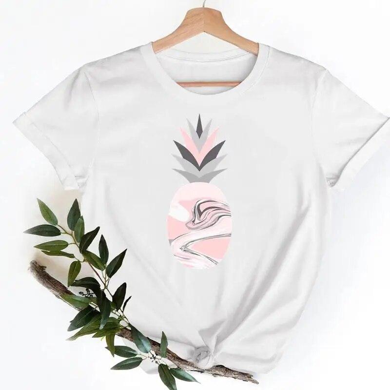 Tee Shirt T Fish Watercolor Printing Women Casual Fashion Tshirt Top Female Lady Clothes Short Sleeve Graphic T-shirts