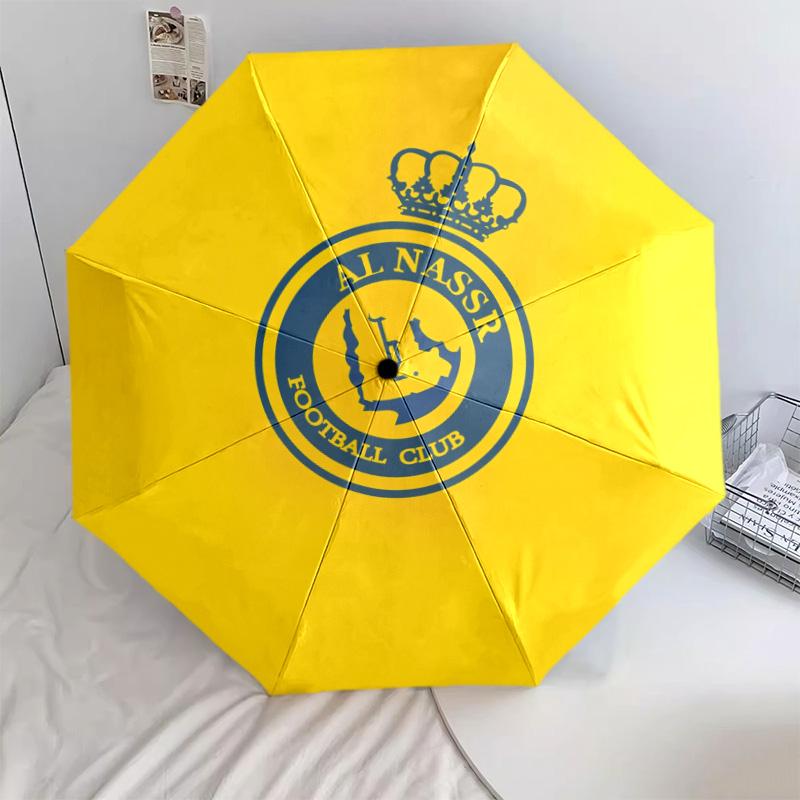 Al Nassr FC Pattern, Automatic Folding Umbrella, Portable and Foldable Design, 8 Ribs, a Christmas or Birthday Gift.