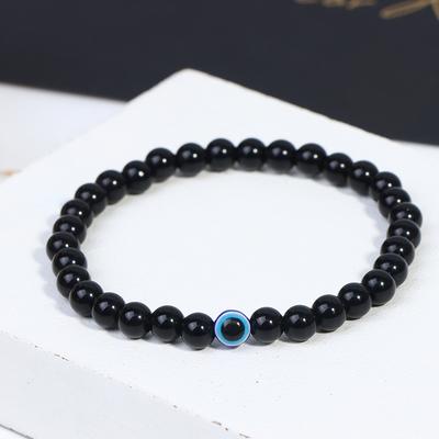 Semplice Nero Elasticizzato Creativo Blu Piccolo Occhio Braccialetto