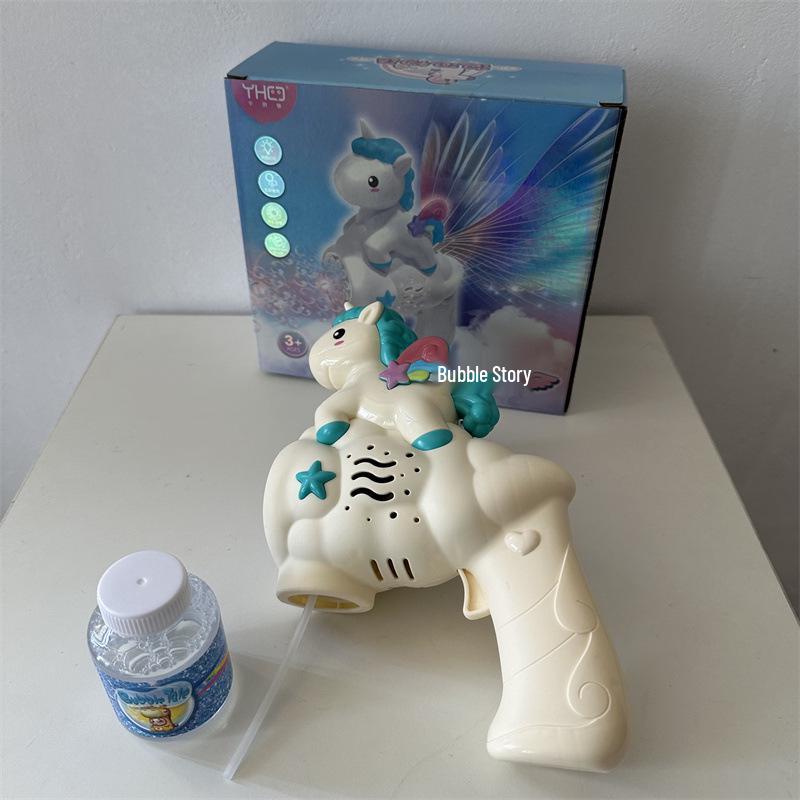 2024 Children s Unicorn Bubble Wand Space Gun Standard (1 Bottle of Bubble Solution)