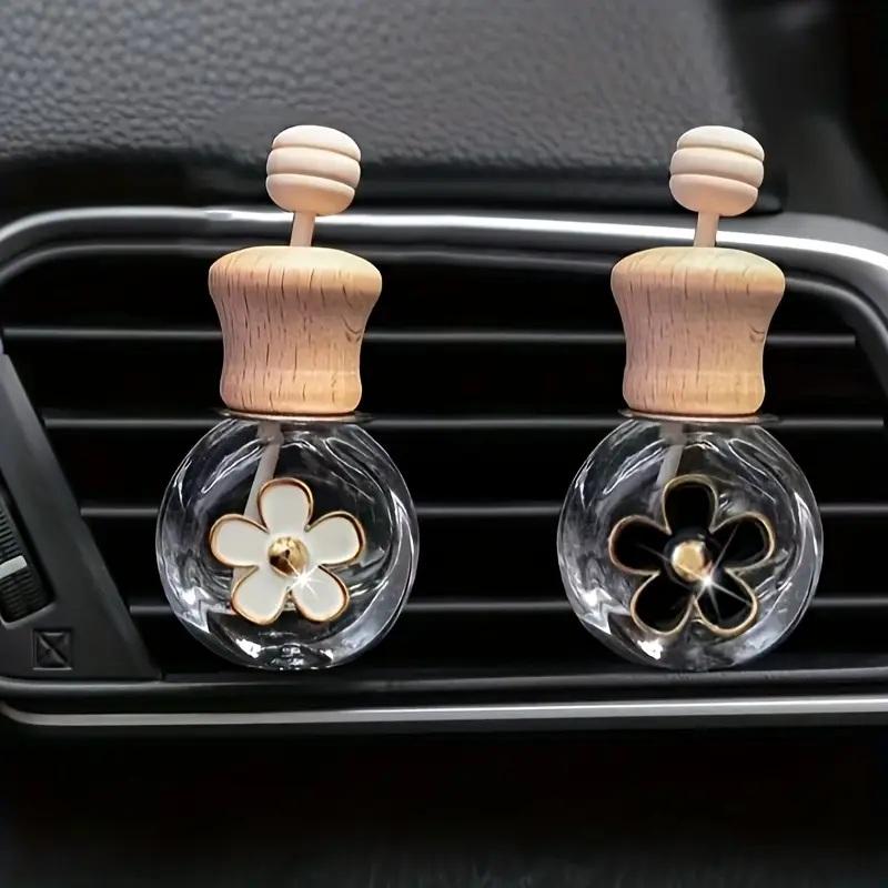 

2pcs Car Fragrance Empty Glass Bottle Cute Freshener Bottle Perfume Clip Air Vent Outlet Aromatherapy Essential Oils Diffuser чёрный