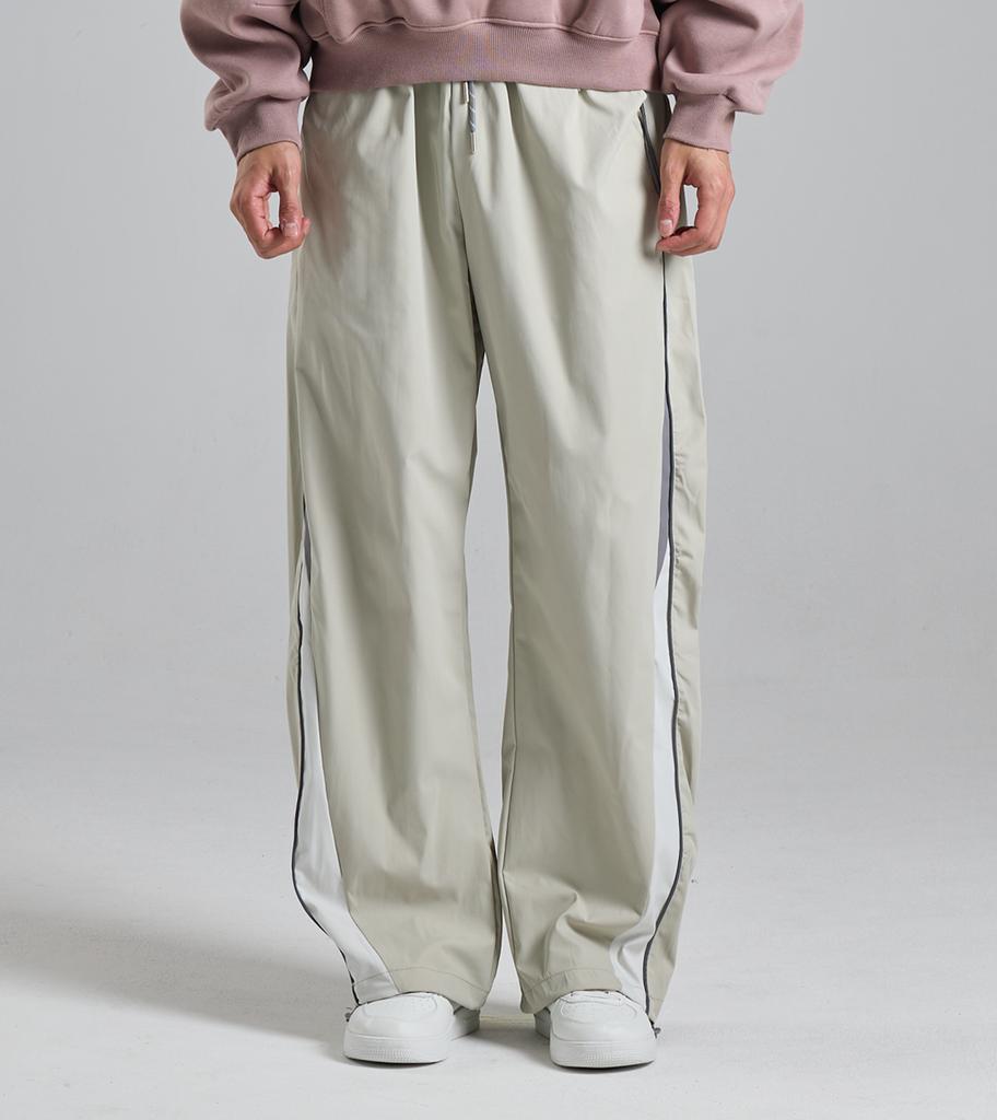 Beoteunseoul Contrast Tech Track String Pants (Light Grey)